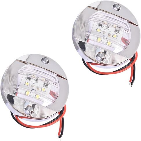 Genuine 2X Round 3" Marine Boat Stern Transom Lights White 6 LED Courtesy Light 12V OEM Genuine Replacement in Saudi Arabia