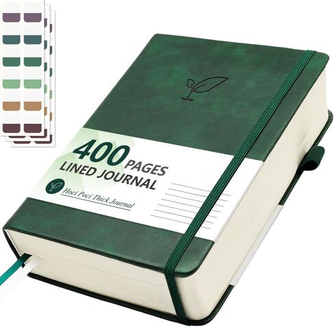 Lined Journal Notebook, 400 Pages Thick Journal for Writing, A5 Hardcover Leather Notebook with 100Gsm College Ruled Paper for Women Men Work Note taking, 5.8" x 8.4", Black in Kuwait