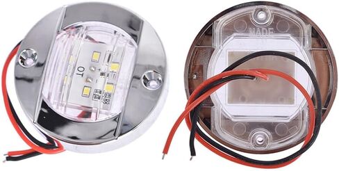 Genuine 2x Round 3" Marine Boat Stern Transom Lights White 6 LED Deck Courtesy Light OEM Genuine Replacement in Saudi Arabia