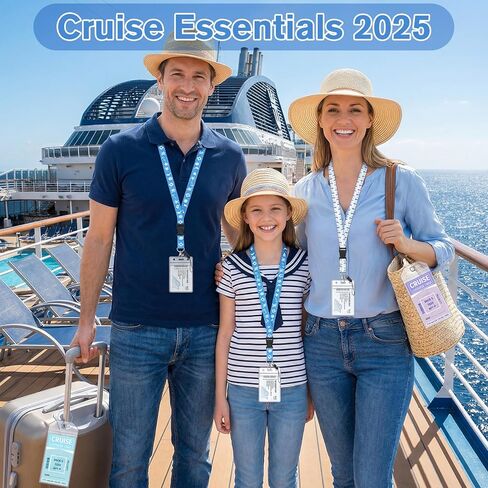 6 علامات أمتعة الرحلات الرحلية و 2 حزمة سيروز سفن الحبل مع حبلات هوية مقاومة للماء علامات الأمتعة مع حلقات الختم والصلب لروحيات الرحلات البحرية 2025 يجب أن يكون in Kuwait