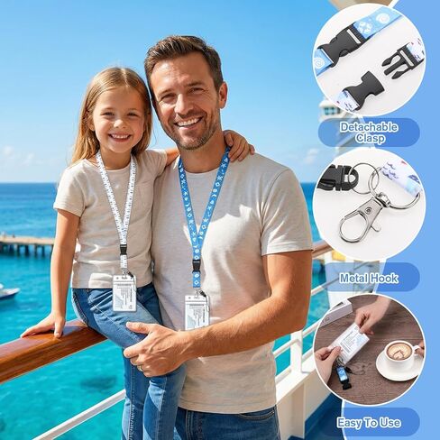 6 علامات أمتعة الرحلات الرحلية و 2 حزمة سيروز سفن الحبل مع حبلات هوية مقاومة للماء علامات الأمتعة مع حلقات الختم والصلب لروحيات الرحلات البحرية 2025 يجب أن يكون in Kuwait