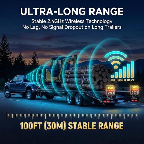 Solar Wireless Trailer Lights, 20H+ Max Runtime USB-C Rechargeable Magnetic Towing Lights Kit, IPX6 Waterproof Heavy-Duty Tow Lights for Boat Trailer, RV, Truck, Camper in Saudi Arabia