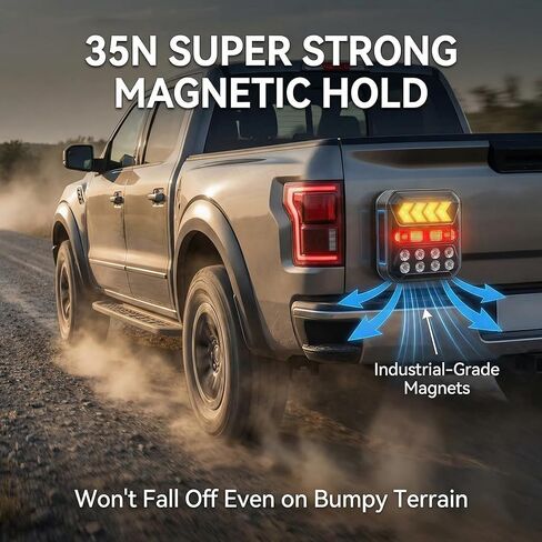 Solar Wireless Trailer Lights, 20H+ Max Runtime USB-C Rechargeable Magnetic Towing Lights Kit, IPX6 Waterproof Heavy-Duty Tow Lights for Boat Trailer, RV, Truck, Camper in Saudi Arabia