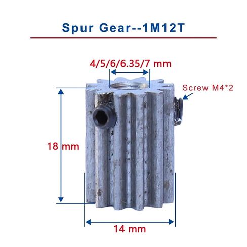 الصلب الثقيلة موتور ترس ترس 2 قطعة 1M12T حفز والعتاد تتحمل حجم 4 مللي متر محرك صغير منخفض الكربون الصلب المواد المعدنية ل in Kuwait