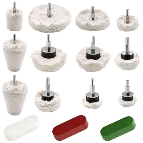 Tnisesm 10Pcs Buffing Wheel Kits,Polishing Wheels Buffing Pads for Drill for Metal Aluminum,Stainless Steel, Chrome, Jewelry, Wood, Plastic, Ceramic, Glass,etc in Kuwait
