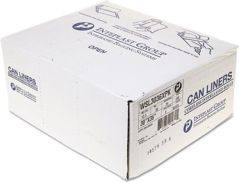 Integrated Bagging Systems WSL3036XPK Low-density Can Liner, 30 X 36, 30gal, .90 Mil, Black, 25/roll, 8 Roll/carton in Kuwait