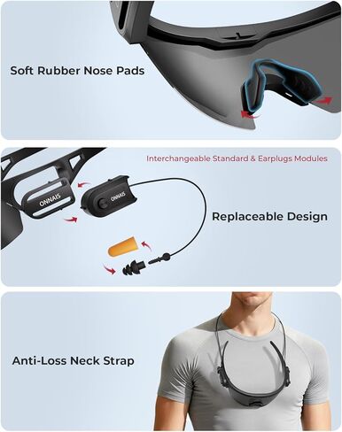 ONNAIS Shooting Glasses Black & Gunmetal Gray in Kuwait