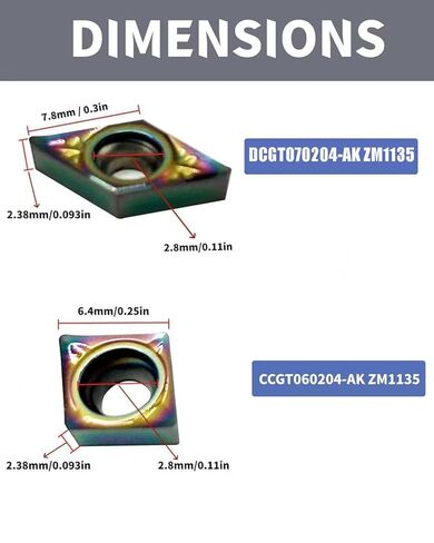 20pcs CCGT060204/21.51-AK DCGT070204/21.51-AK Aluminum Inserts DLC Colorful Coating Carbide Turning Inserts Boring and Outer circlr for Aluminum Copper Plastic Cutting in Saudi Arabia