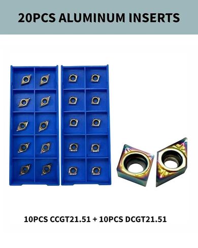 20pcs CCGT060204/21.51-AK DCGT070204/21.51-AK Aluminum Inserts DLC Colorful Coating Carbide Turning Inserts Boring and Outer circlr for Aluminum Copper Plastic Cutting in Saudi Arabia
