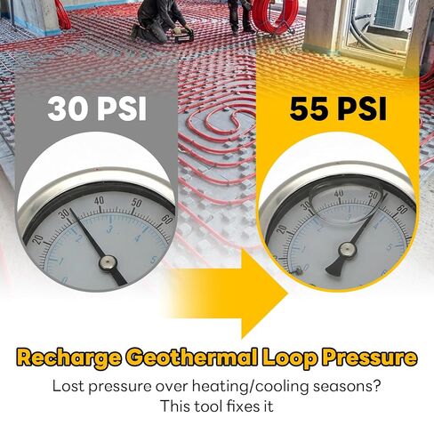 for Geothermal Loop Fill Tool with 100 PSI Gauge – Garden Hose Swivel Connector, 1/8" Fill Needle, Shut Off Valve – Easy HVAC Water Charging Kit in Saudi Arabia