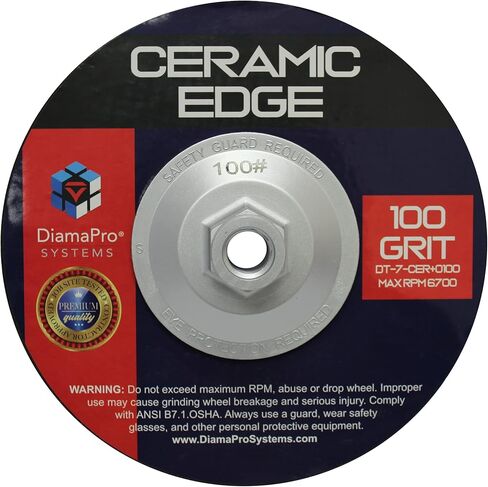 عجلة طحن الخرسانة السيراميكية ذات حافة سيراميك مقاس 7 بوصة، طحن وإعداد وإزالة الطلاء (30 حبيبة) in Kuwait