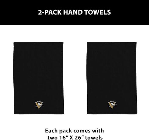 NORTHWEST Pittsburgh Penguins NHL Team Logo Hand Towel 2 Pack 16 x 26 Inches in Saudi Arabia