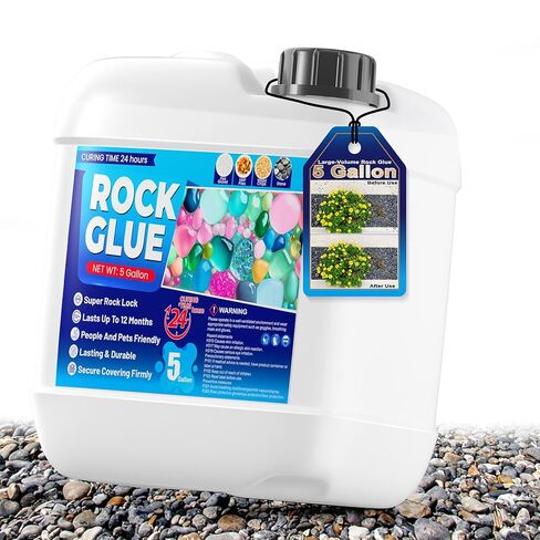 غراء المهاد - المهاد المطاطي 32 أوقية للمناظر الطبيعية، غراء الصخور الآمن للحيوانات الأليفة، غراء الحصى للتغطية الأرضية، مانع تسرب الحجر، لاصق المهاد للممر، الفناء، النباتات، سريع الجفاف وغير سام ولا يتطلب خلط in Kuwait