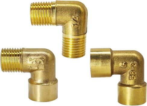 1PCS 1/8" 1/4" 3/8" 1/2" Female x Male Thread 90 Deg Brass Elbow Pipe Fitting Water Fuel Connector Coupler For Copper Adapter(L-MF3) in Kuwait