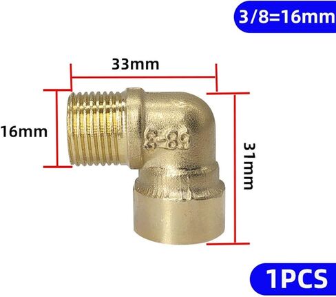 1PCS 1/8" 1/4" 3/8" 1/2" Female x Male Thread 90 Deg Brass Elbow Pipe Fitting Water Fuel Connector Coupler For Copper Adapter(L-MF3) in Kuwait