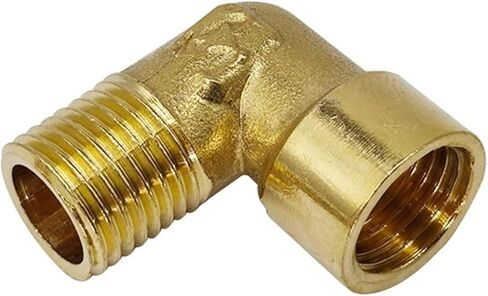 1PCS 1/8" 1/4" 3/8" 1/2" Female x Male Thread 90 Deg Brass Elbow Pipe Fitting Water Fuel Connector Coupler For Copper Adapter(L-MF3) in Kuwait