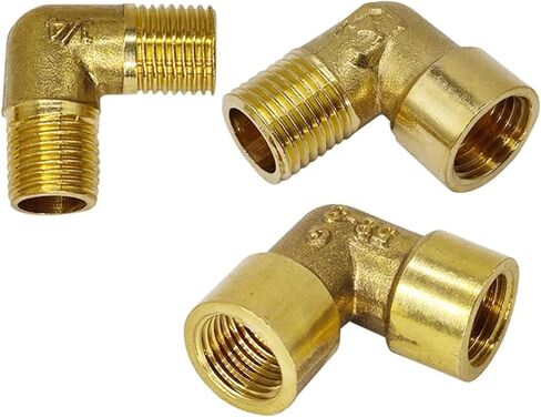 1PCS 1/8" 1/4" 3/8" 1/2" Female x Male Thread 90 Deg Brass Elbow Pipe Fitting Water Fuel Connector Coupler For Copper Adapter(L-MF3) in Kuwait