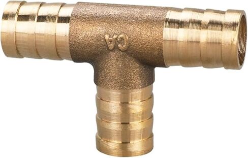 10pcs Copper Pagoda Water Tube Fittings Brass Barb Pipe Fitting 2 3 4 Way Brass Connector For 6mm 8mm 10mm 12mm 16mm 19mm(T-3-way,8mm (10pcs)) in Saudi Arabia
