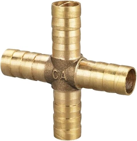 10pcs Copper Pagoda Water Tube Fittings Brass Barb Pipe Fitting 2 3 4 Way Brass Connector For 6mm 8mm 10mm 12mm 16mm 19mm(T-3-way,8mm (10pcs)) in Saudi Arabia