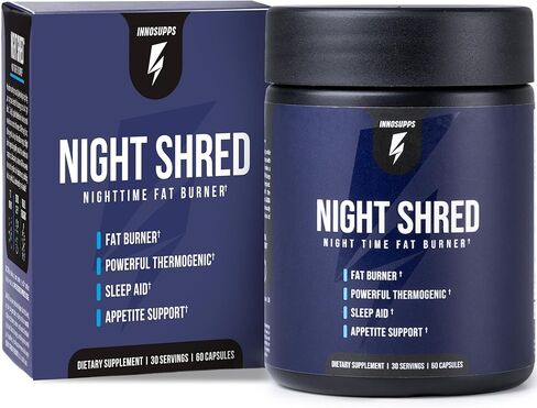 Innosupps Night Shred ™ GLP-1 | حرق الدهون في الليل + دعم النوم | شهية ، استقلاب ودعم الإجهاد | Akkermansia + Ashwagandha | 60 كبسولات. 30 حصص. in Kuwait