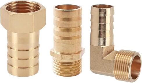 20Pcs Pagoda Connector 6 8 10 12 16mm Hose Barb Connector, Hose Tail Thread 1/8 1/4 3/8 1/2 Thread Brass Water Pipe Fittings(Barb 6mm-1I8,PC (20 PCS)) in Saudi Arabia