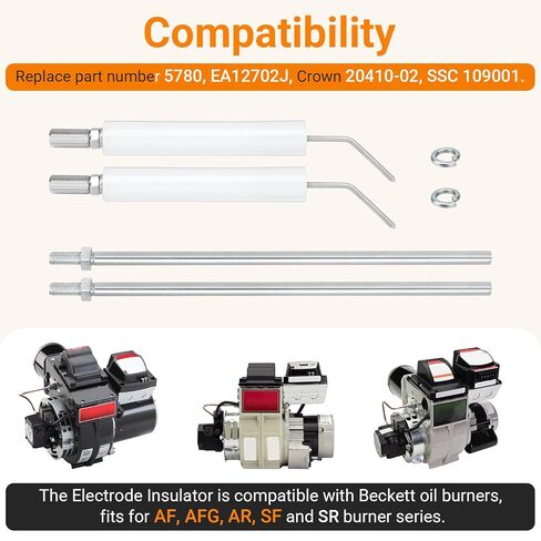 5780 Electrode Insulator Replacement Assembly Compatible with Beckett AFG/AF/SF/AR/SR Oil Burners, Restore Ignition, 2-Pack in Kuwait