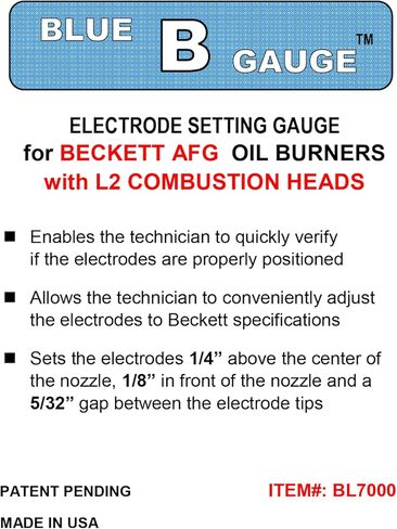 Blue B Gauge - Electrode Setting Gauge for Beckett AFG Oil Burners with L2 Combustion Heads in Saudi Arabia