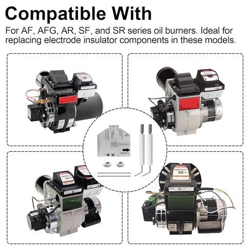 QQZ Electrode Insulator Assembly 5780 for Beckett Oil Burner Electrode Kit AF, AFG, AR, SF and SR Burners with Blast Tube Up to 9" in Kuwait