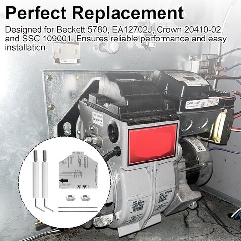 QQZ Electrode Insulator Assembly 5780 for Beckett Oil Burner Electrode Kit AF, AFG, AR, SF and SR Burners with Blast Tube Up to 9" in Kuwait