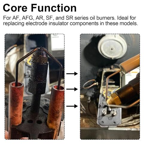 QQZ Electrode Insulator Assembly 5780 for Beckett Oil Burner Electrode Kit AF, AFG, AR, SF and SR Burners with Blast Tube Up to 9" in Kuwait