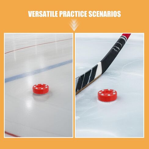 Alipis 4pcs Roller Hockey Pucks Set for Training and Street Play, Sturdy Plastic Inline Ice Hockey Balls, Red and Green Colors, Suitable for Indoor Outdoor Practice and Sports Equipment in Kuwait