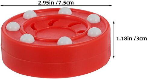 DECHOUS 4pcs Roller Hockey Pucks Set Plastic Floor Hockey Pucks Indoor and Outdoor Training Red and Green Colors for Adults in Kuwait