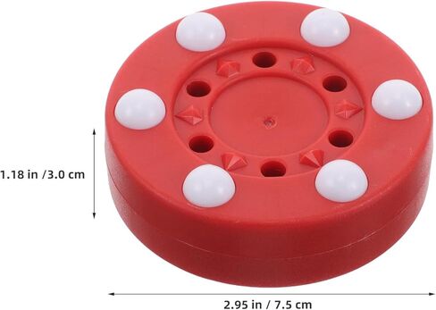 BESTonZON 2pcs Roller Hockey Pucks with Red Dots, Outdoor Practice Street Pucks for Men and Women, Plastic Ground Hockey Balls for Training and Competition in Kuwait