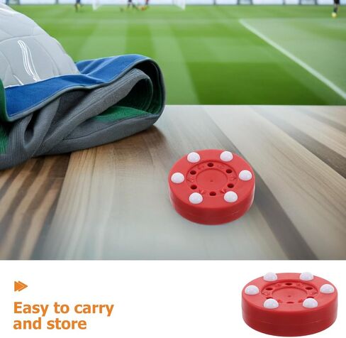 Hemoton 2pcs Roller Hockey Pucks with Soft Plastic Material Red Dotted Street Hockey Balls for Training and Outdoor Use Suitable for Men and Women in Kuwait