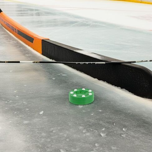 Totority 4pcs Roller Hockey Pucks Training Set for Indoor and Outdoor Practice, Red and Green Sturdy Plastic Ice Hockey Balls for Adult and Youth Training in Kuwait