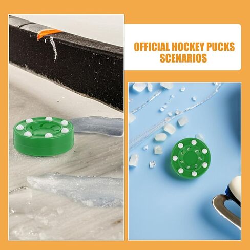 4pcs Roller Hockey Pucks Set, Red and Green Sturdy Plastic Street Hockey Balls for Indoor Outdoor Training and Practice in Kuwait