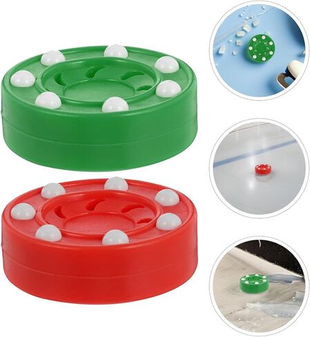 4pcs Roller Hockey Pucks Set, Red and Green Sturdy Plastic Street Hockey Balls for Indoor Outdoor Training and Practice in Kuwait