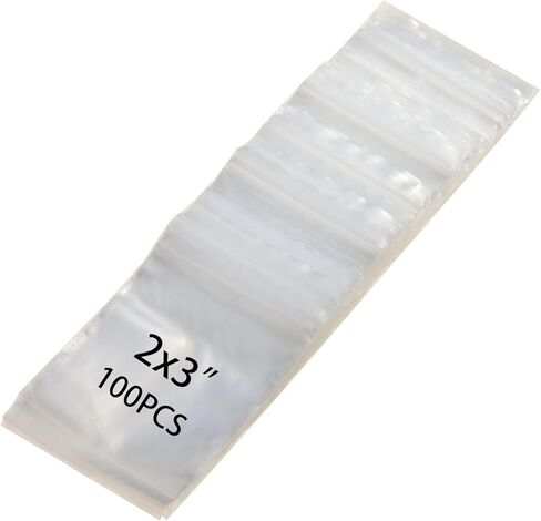 200pcs Reusable 2mil Clear Resealable Mini Plastic Bags for Jewelry, Beads, Coins, Pills, Candies, Storage & Organization (1.5x2.0) in Saudi Arabia