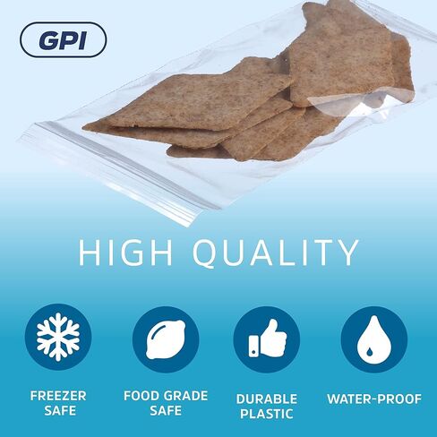 3" x 6" Zip Bags - 100 Count, Small, Clear Plastic Reclosable Zipper Poly Baggies, 2 Mil, with Resealable Zip Top Lock for Packaging Jewelry, Coins, Pills, Candy, Beads, Seeds & More. in Kuwait