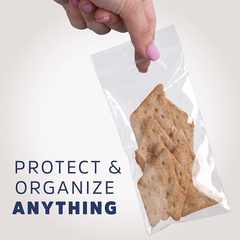 3" x 6" Zip Bags - 100 Count, Small, Clear Plastic Reclosable Zipper Poly Baggies, 2 Mil, with Resealable Zip Top Lock for Packaging Jewelry, Coins, Pills, Candy, Beads, Seeds & More. in Kuwait