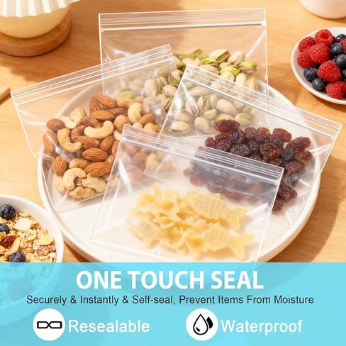 6" x 4" Zip Bags, 4 Mil Heavy Duty Bait Bags Clear Plastic Zipper Lock Sleeves, Pack of 100 in Kuwait