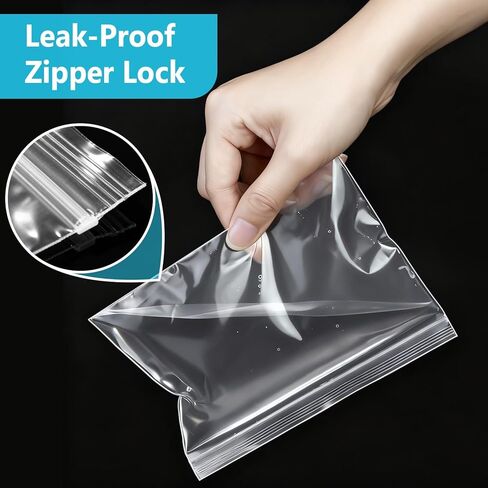 6" x 4" Zip Bags, 4 Mil Heavy Duty Bait Bags Clear Plastic Zipper Lock Sleeves, Pack of 100 in Kuwait