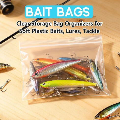 6" x 4" Zip Bags, 4 Mil Heavy Duty Bait Bags Clear Plastic Zipper Lock Sleeves, Pack of 100 in Kuwait