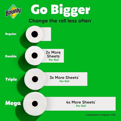 Bounty Paper Towels Select-A-Size, White, 8 Triple Rolls = 24 Regular Rolls in Kuwait