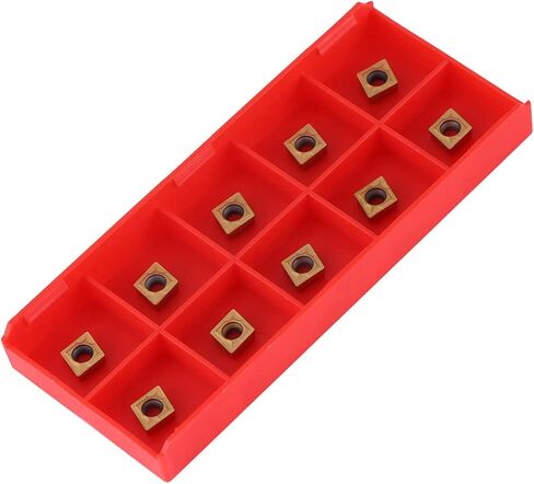 10PCS Carbide Inserts, CNC CCMT060204 HM YBC251 Carbide Lathe Tools, Blade Cutter Lathe Turning Tool with Storage Case for Semi Finishing Steel in Saudi Arabia