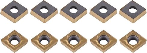10PCS Carbide Inserts, CNC CCMT060204 HM YBC251 Carbide Lathe Tools, Blade Cutter Lathe Turning Tool with Storage Case for Semi Finishing Steel in Saudi Arabia