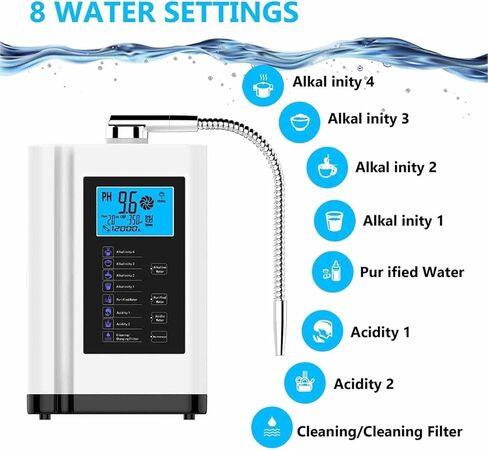 COYEUX Alkaline Acid Water Machine, Water Ionizer, 3.5-10.5 Ph 7 Modes, 600 to -500 Mv, 8000 litres Per Filter, Auto-Cleaning in Kuwait