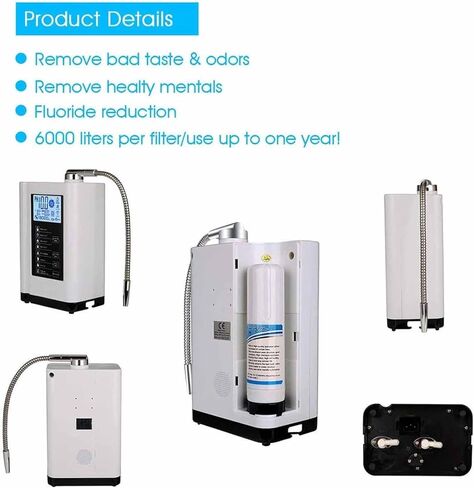 COYEUX Alkaline Acid Water Machine, Water Ionizer, 3.5-10.5 Ph 7 Modes, 600 to -500 Mv, 8000 litres Per Filter, Auto-Cleaning in Kuwait