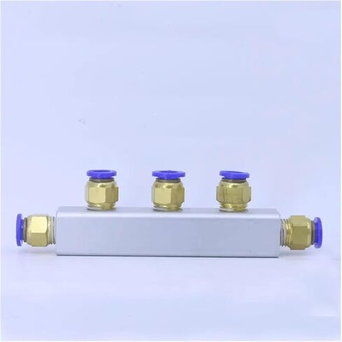 20x20mm Push Fit 8mm 3 Way 6 Port Pneumatic Fitting Manifold Block Splitter in Kuwait