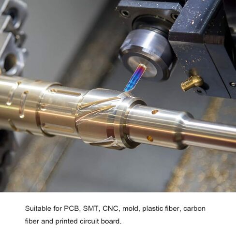 10PCs 3.175mm Blue Nano Coating Shank Milling Cutter, Single Blade Spiral Carbide Engraving Tools for PCB SMT CNC Plastic Fiber Carbon Fiber in Kuwait